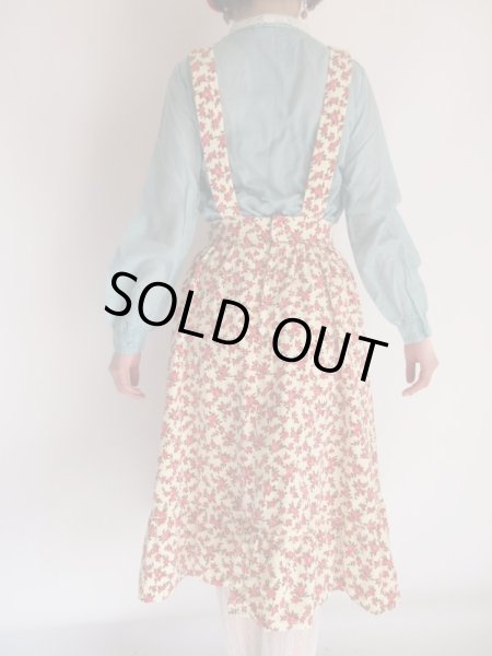 画像7: 夢見る花柄ベロア系エプロンワンピース (7)