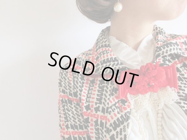 画像2: Flowers And Ribbon Corsage/Red (2)