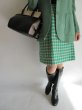 画像1: Houndstooth Check Skirt/Emerald Green (1)