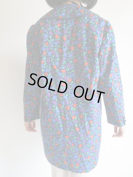 画像6: ビーズ刺繍入りのブルー系花柄ワンピ【送料無料】 (6)