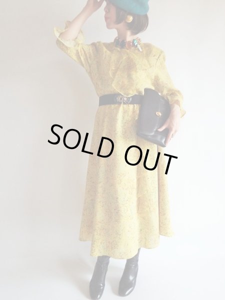 画像3: 未使用*大人イエローのフリル付きロング丈ワンピ【送料無料】 (3)