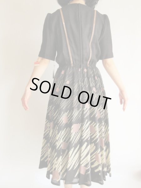 画像7: Dead stock*高級感のあるスモ―キーカラーワンピース (7)