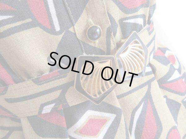 画像8: 未使用*切り絵風カラシ色ワンピース (8)