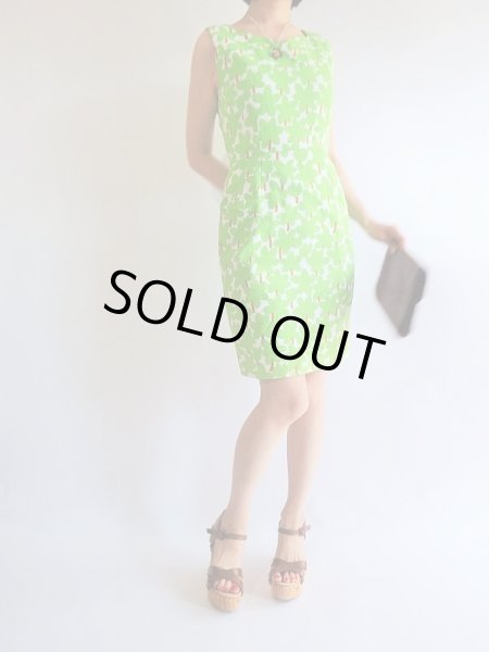 画像2: 超美品*コットン素材の木柄ワンピ【送料無料】 (2)