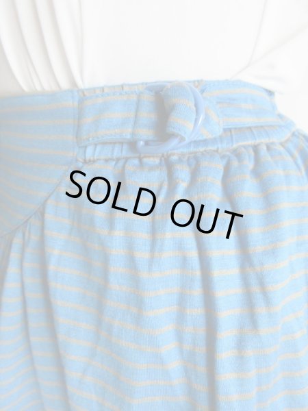 画像7: ウエスト54〜60*グレー色ボーダー柄のブルースカート【送料無料】 (7)