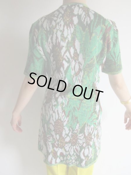 画像5: イタリア製*大きな草花柄のニットカーデ (5)