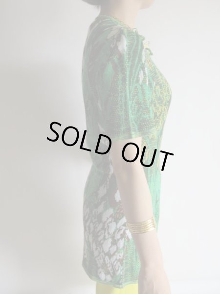 画像4: イタリア製*大きな草花柄のニットカーデ (4)