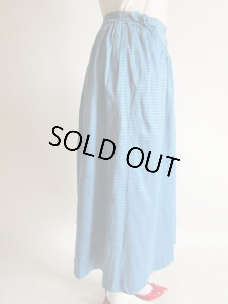 画像4: ウエスト54〜60*グレー色ボーダー柄のブルースカート【送料無料】 (4)