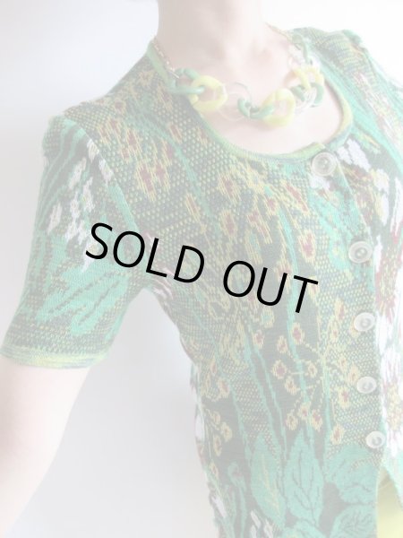 画像6: イタリア製*大きな草花柄のニットカーデ (6)