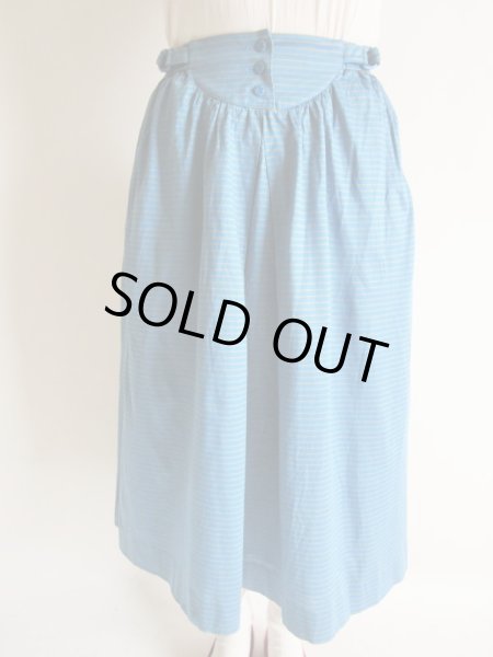 画像3: ウエスト54〜60*グレー色ボーダー柄のブルースカート【送料無料】 (3)