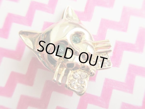 画像4: グリーンアイの猫ちゃんブローチ (4)