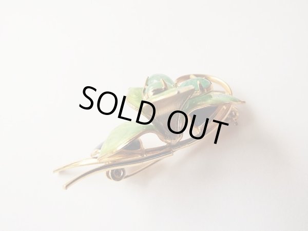 画像4: 天然石*お花と葉っぱのブローチ (4)