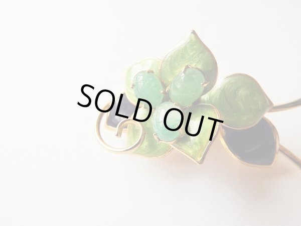 画像2: 天然石*お花と葉っぱのブローチ (2)