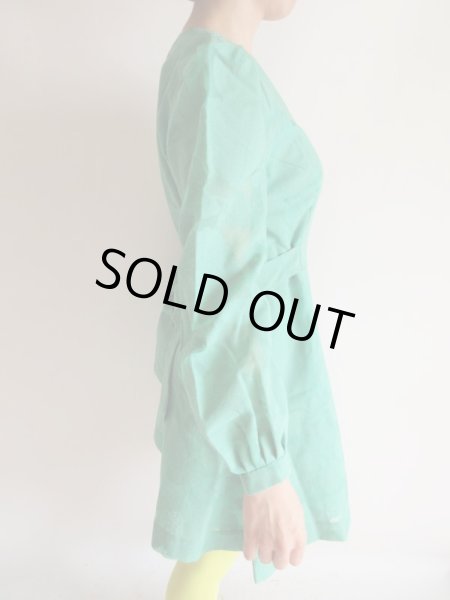 画像4: お仕立て品*透かし模様のお花柄生地ワンピ (4)