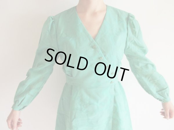 画像6: お仕立て品*透かし模様のお花柄生地ワンピ (6)