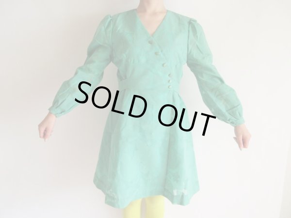 画像3: お仕立て品*透かし模様のお花柄生地ワンピ (3)