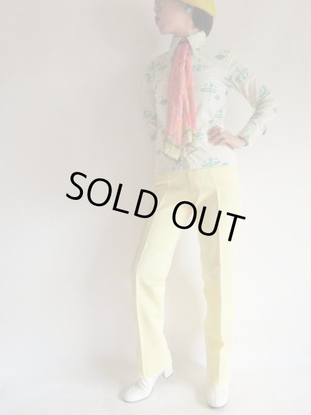 画像4: ●未使用*レモンイエロー色のスクエア柄パンツ (4)