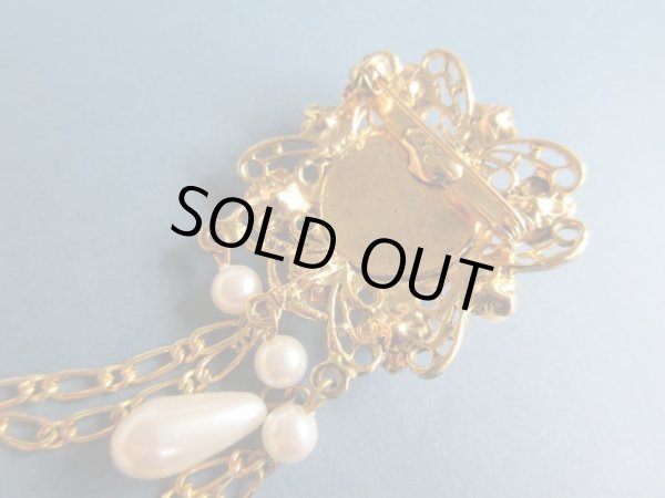 画像7: 未使用*華やかパールとラインストーンの豪華装飾ブローチ (7)