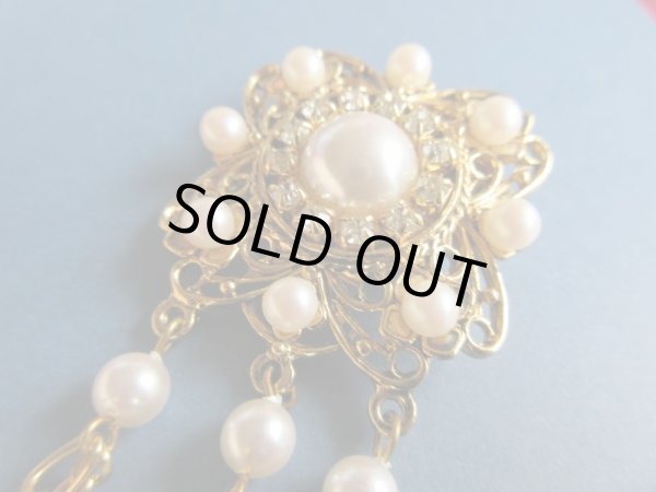 画像3: 未使用*華やかパールとラインストーンの豪華装飾ブローチ (3)