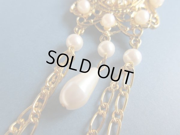 画像4: 未使用*華やかパールとラインストーンの豪華装飾ブローチ (4)