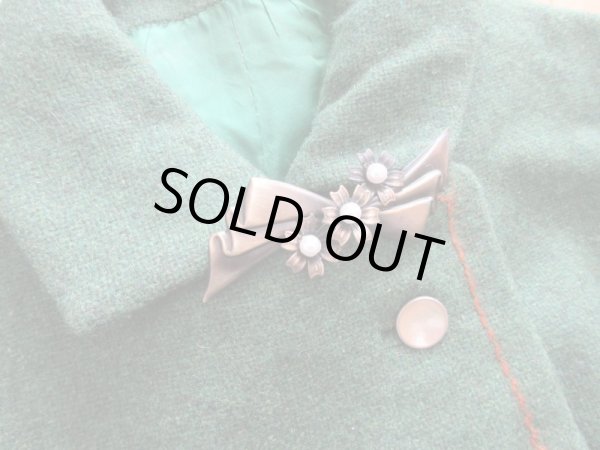 画像3: 未使用*アンティーク感のあるお花リボンブローチ (3)