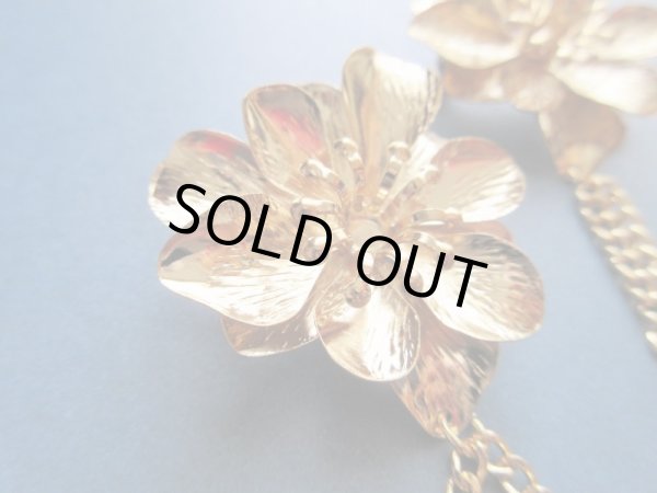 画像5: 【再入荷】未使用*キラリデザインのお花チェーンブローチ(ゴールド) (5)