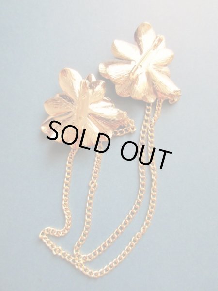 画像6: 【再入荷】未使用*キラリデザインのお花チェーンブローチ(ゴールド) (6)