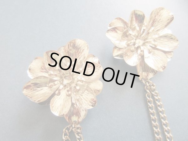 画像2: 【人気★再入荷】未使用*メタルフラワーチェーンブローチ (2)