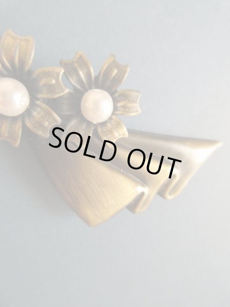 画像5: 未使用*アンティーク感のあるお花リボンブローチ (5)