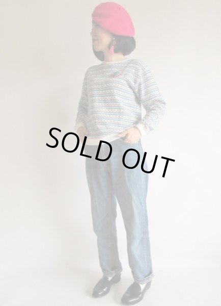 画像2: レトロボーダー柄のコットンニット (2)