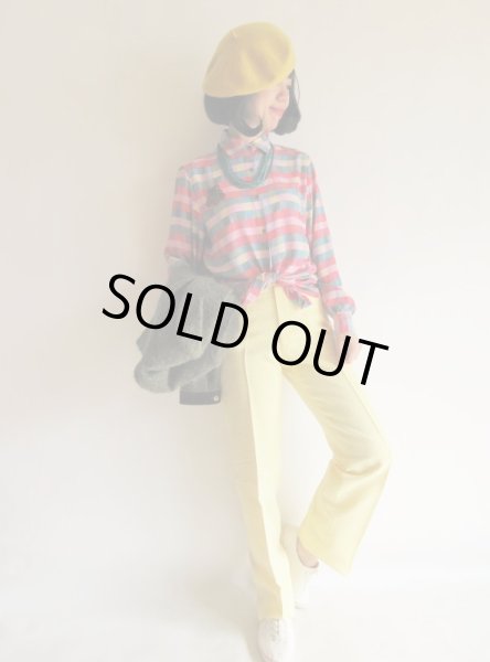 画像3: ●未使用*レモンイエロー色のスクエア柄パンツ (3)