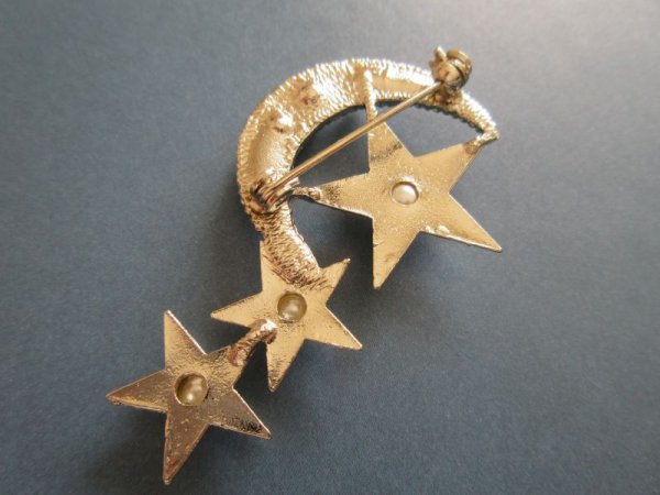 画像6: 【再入荷】未使用*お星さまとお月さまのコラボブローチ (6)