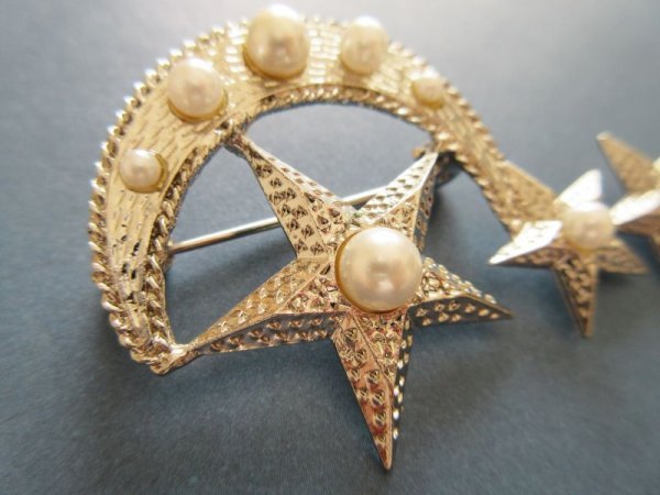 画像4: 【再入荷】未使用*お星さまとお月さまのコラボブローチ (4)