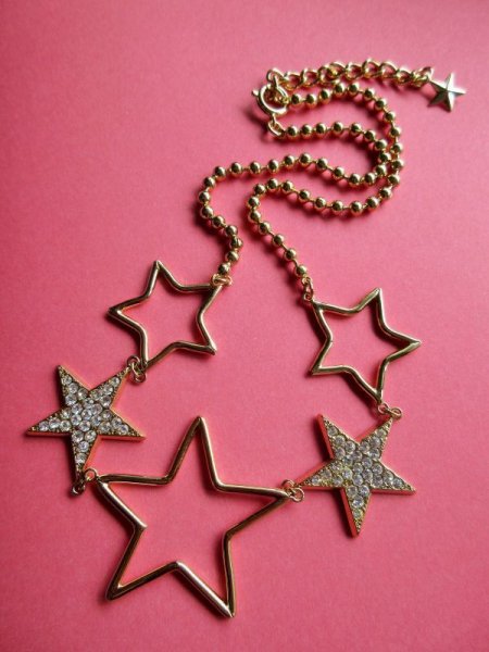 画像8: 未使用*キラキラ星のラインスト―ンネックレス(2色展開) (8)