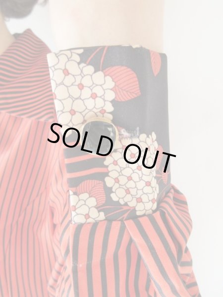 画像8: アジサイとストライプ柄のワンピース (8)