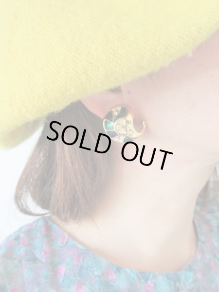 画像5: ペイズリー×ラインストーンイヤリングG (5)