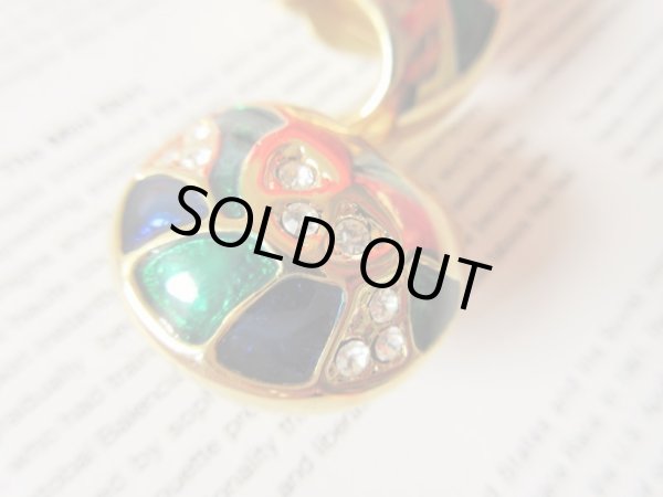 画像2: ペイズリー×ラインストーンイヤリングG (2)