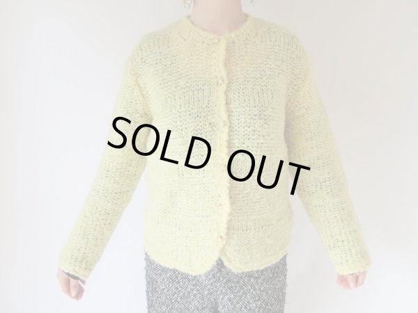 画像2: レモンミルク色ニットカーディガン (2)