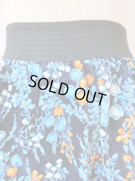 画像4: ベロアのロマンティックフラワースカート(ウエストゴム*) (4)