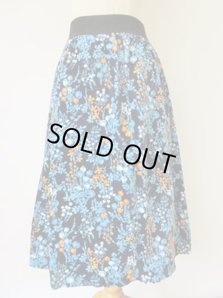 画像3: ベロアのロマンティックフラワースカート(ウエストゴム*) (3)