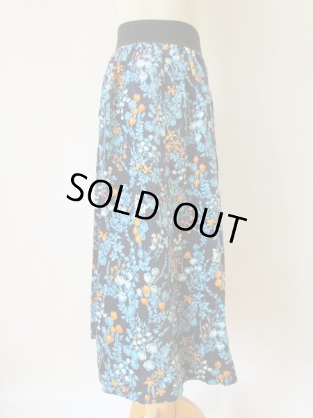 画像7: ベロアのロマンティックフラワースカート(ウエストゴム*) (7)