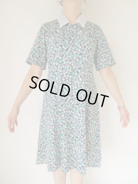 画像5: 爽やかチュールの切り替え襟ワンピース (5)