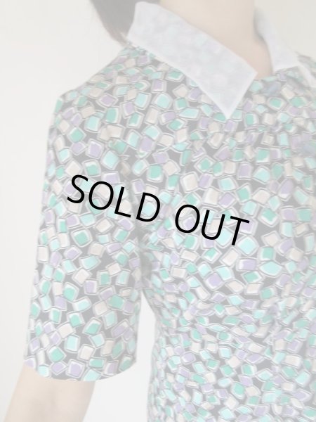 画像10: 爽やかチュールの切り替え襟ワンピース (10)