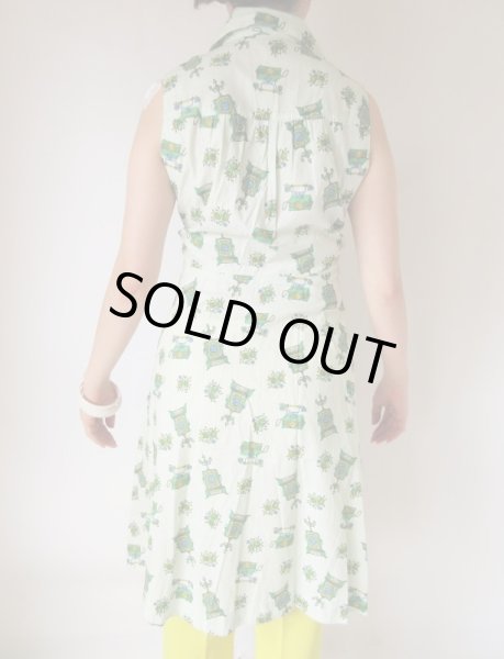 画像5: デットストック*電話柄がチャーミングなワンピース (5)