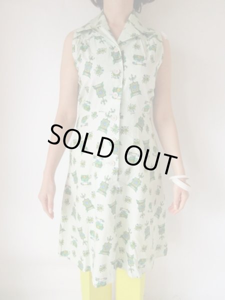 画像3: デットストック*電話柄がチャーミングなワンピース (3)