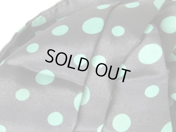 画像3: 【未使用】グリーン水玉スカーフ (3)