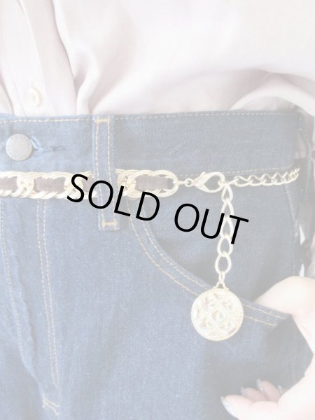 画像2: 【女っぽに仕上げる*】異素材MIXチェーンベルト (2)