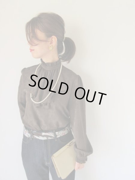 画像2: ダークブラウン色のペーズリー柄スカーフベルト (2)