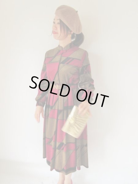 画像2: 未使用*ベロアタッチのシックワンピース (2)