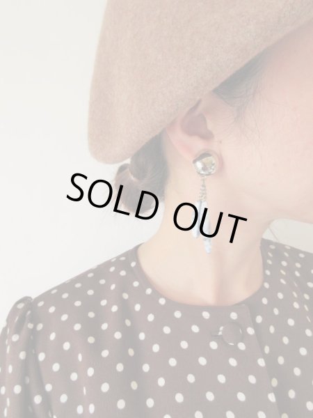 画像3: 【再入荷】Dead stock*マーブルデザインのガラスビーズイヤリング (3)